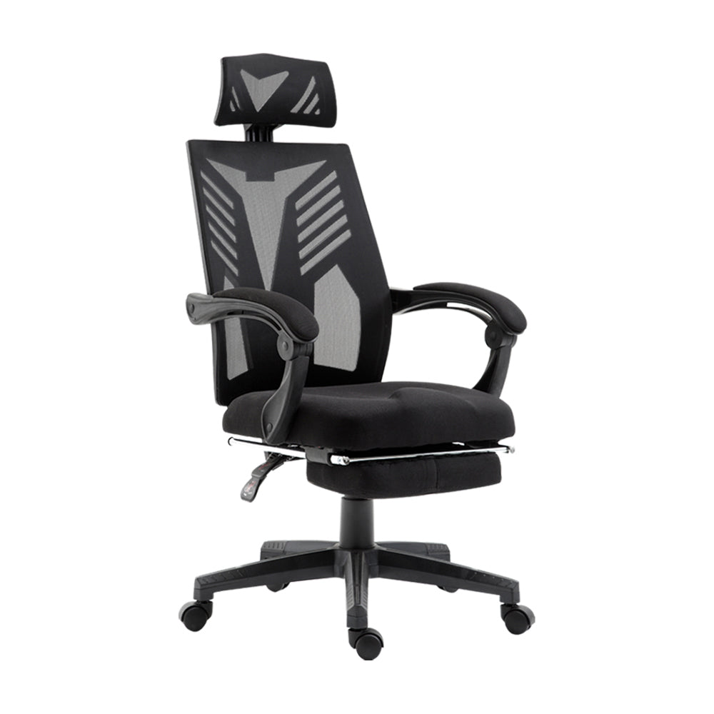 Image of artiss mesh office chair recliner black  suitable for aged care, corporate offices, and commercial settings