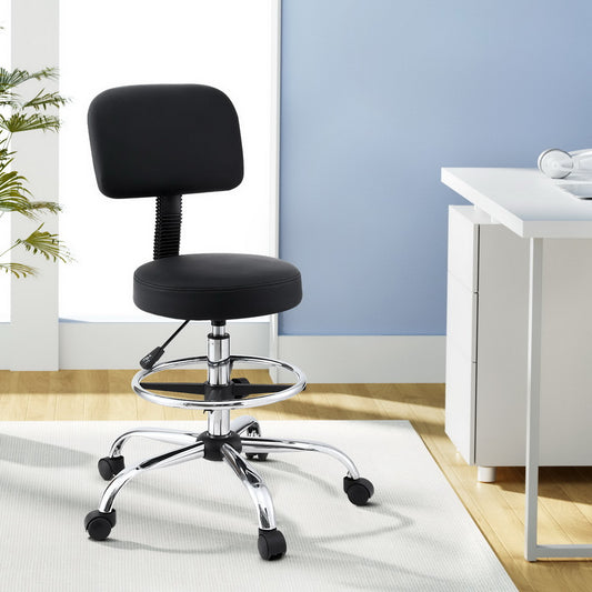 Image of artiss office chair drafting computer standing desk chairs ergonomic pu black  versatile for both home and professional use