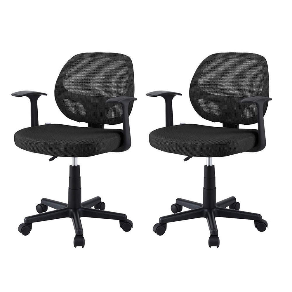 Image of artiss 2x mesh office chair computer gaming desk chairs work study mid back black  versatile for both home and professional use