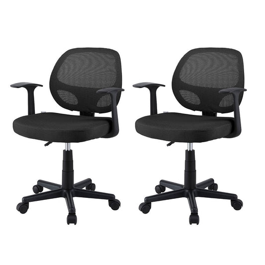 Image of artiss 2x mesh office chair computer gaming desk chairs work study mid back black  versatile for both home and professional use