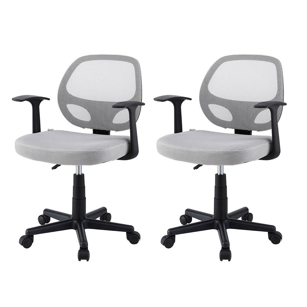 Image of artiss 2x mesh office chair computer gaming desk chairs work study mid back grey  versatile for both home and professional use