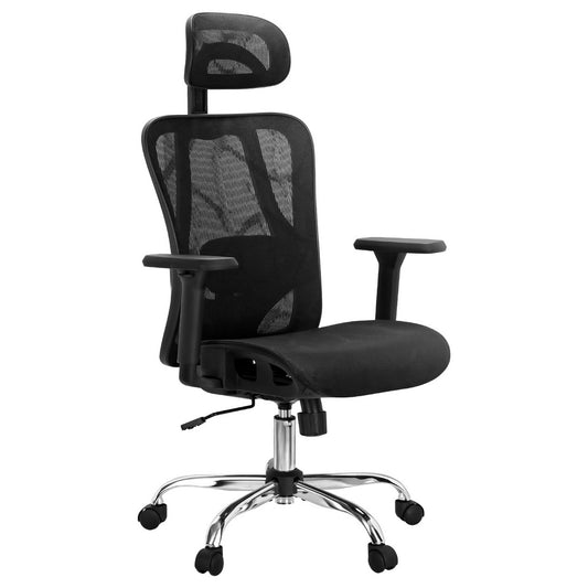 Image of artiss ergonomic office chair recline black  suitable for aged care, corporate offices, and commercial settings