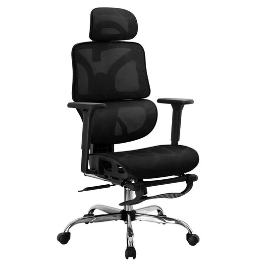 Image of artiss ergonomic office chair footrest black  suitable for aged care, corporate offices, and commercial settings