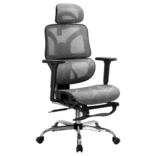 Image of artiss ergonomic office chair footrest grey  suitable for aged care, corporate offices, and commercial settings