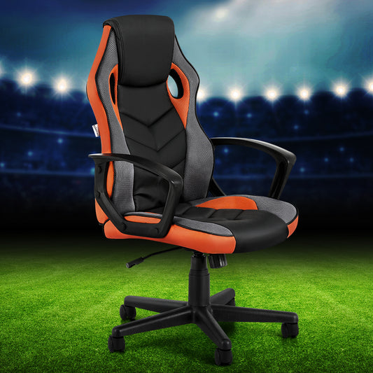Image of artiss gaming office chair computer executive racing chairs high back orange  suitable for aged care, corporate offices, and commercial settings