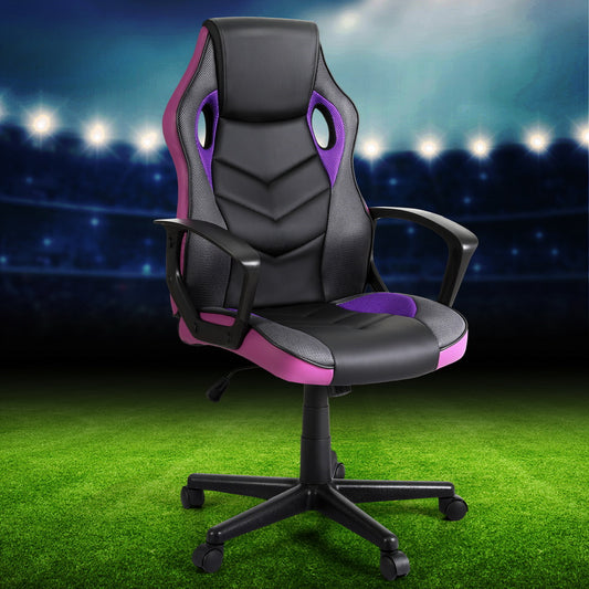 Image of artiss gaming office chair computer chairs purple  suitable for aged care, corporate offices, and commercial settings