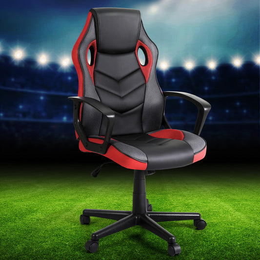 Image of artiss gaming office chair computer chairs red  suitable for aged care, corporate offices, and commercial settings