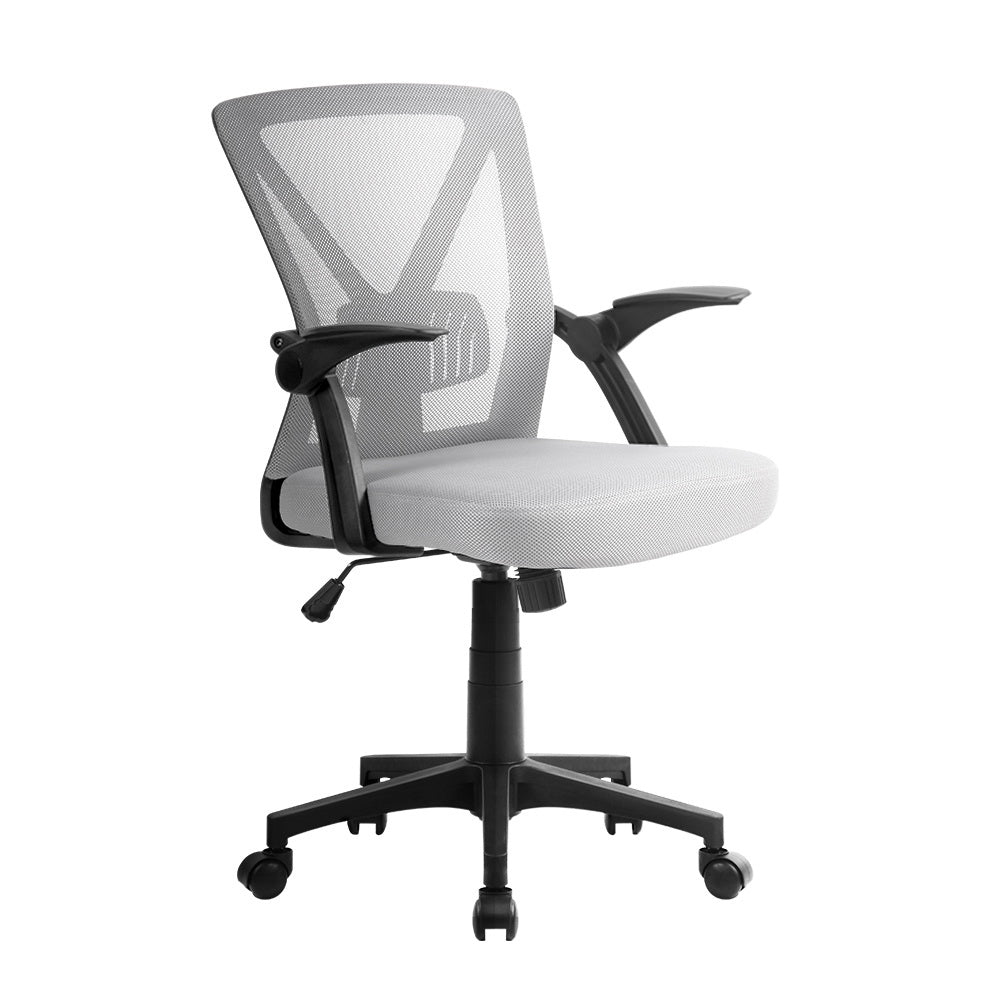 Image of artiss mesh office chair mid back grey  suitable for aged care, corporate offices, and commercial settings