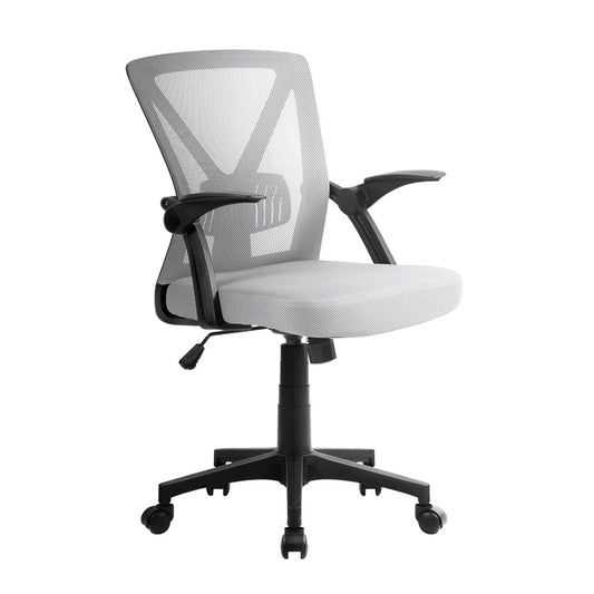 Image of artiss mesh office chair mid back grey  suitable for aged care, corporate offices, and commercial settings
