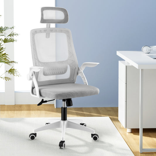 Image of artiss ergonomic office chair computer desk chairs headrest adjustable grey  versatile for both home and professional use