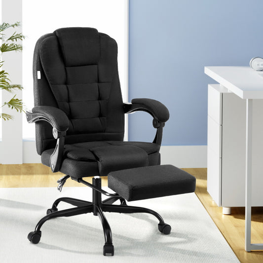 Image of artiss office chair executive fabric seat racing computer desk chairs footrest  versatile for both home and professional use