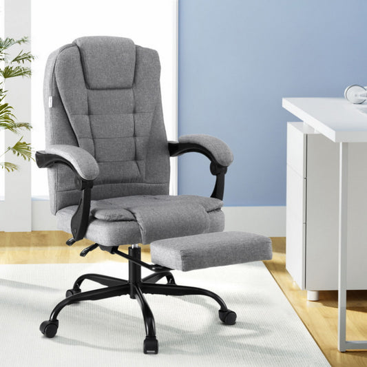 Image of artiss office chair executive fabric seat racing computer desk chairs footrest  versatile for both home and professional use