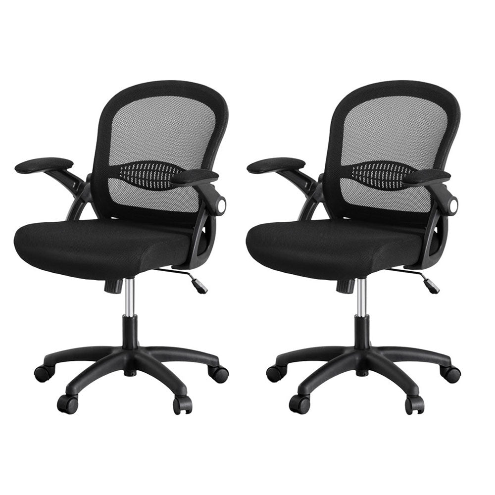 Image of artiss 2x mesh office chair computer gaming desk chairs work study mid back  versatile for both home and professional use