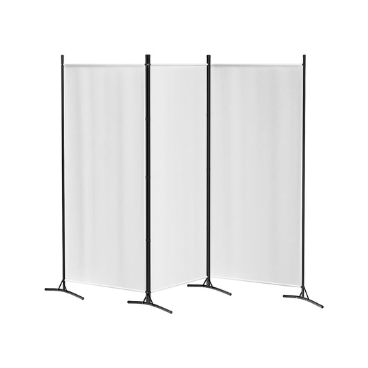 Image of artiss 3 panel room divider screen 260x180cm fabric white  versatile for both home and professional use