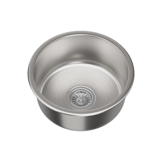 Image of cefito kitchen sink 43cm round stainless steel basin single bowl silver  versatile for both home and professional use