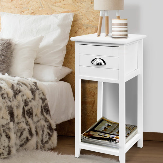 Image of artiss bedside table vintage - thyme white  available at The Epic Shop