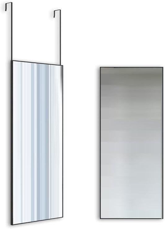 Image of full-length mirror long standing for bedroom and bathroom (106 x 35 cm, black)  ideal for luxury casual home interiors