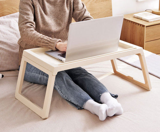 Image of multifunction laptop bed desk with foldable legs for home office (white)  versatile for both home and professional use
