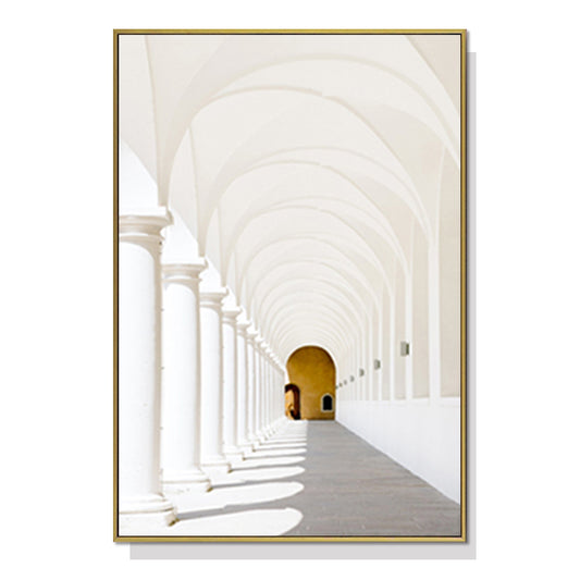 Image of wall art 60cmx90cm long corridor style a gold frame canvas  ideal for luxury casual home interiors