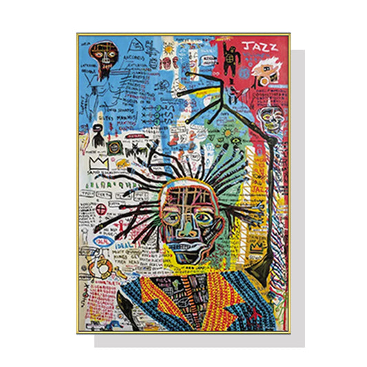 Image of wall art 60cmx90cm jazz gold frame canvas  ideal for luxury casual home interiors