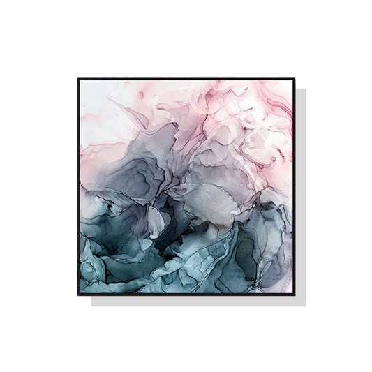 Image of wall art 60cmx60cm marbled pink grey black frame canvas  ideal for luxury casual home interiors