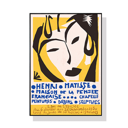 Image of wall art 60cmx90cm henri matisse black frame canvas  ideal for luxury casual home interiors
