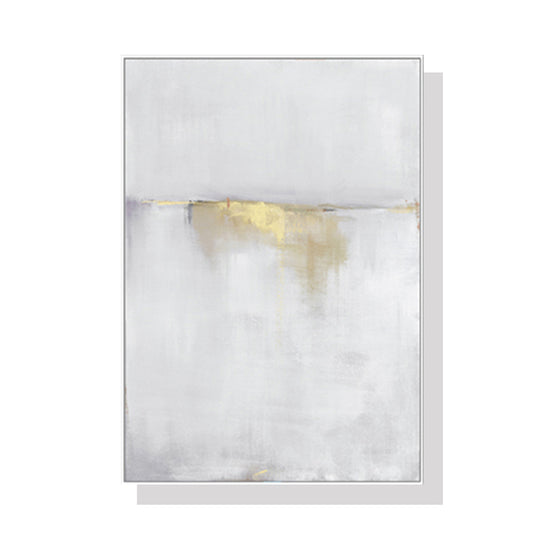 Image of wall art 90cmx135cm abstract gold white single ii white frame canvas  ideal for luxury casual home interiors