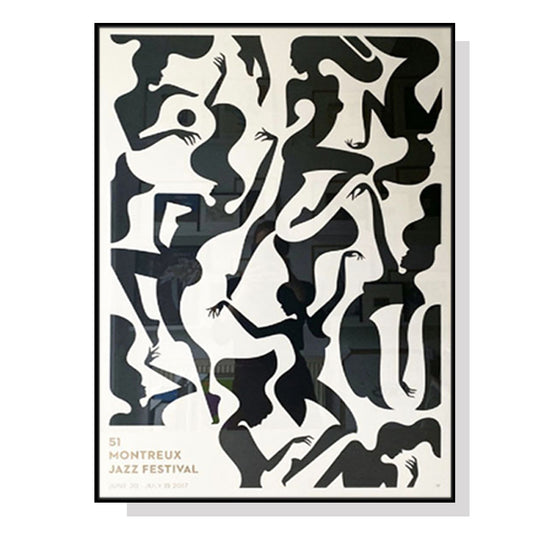 Image of wall art 80cmx120cm jazz festival black frame canvas  ideal for luxury casual home interiors