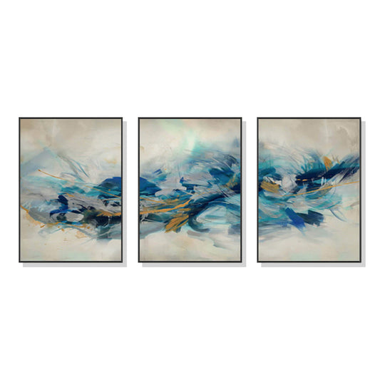 Image of wall art 80cmx120cm the universal 3 sets black frame canvas  ideal for luxury casual home interiors