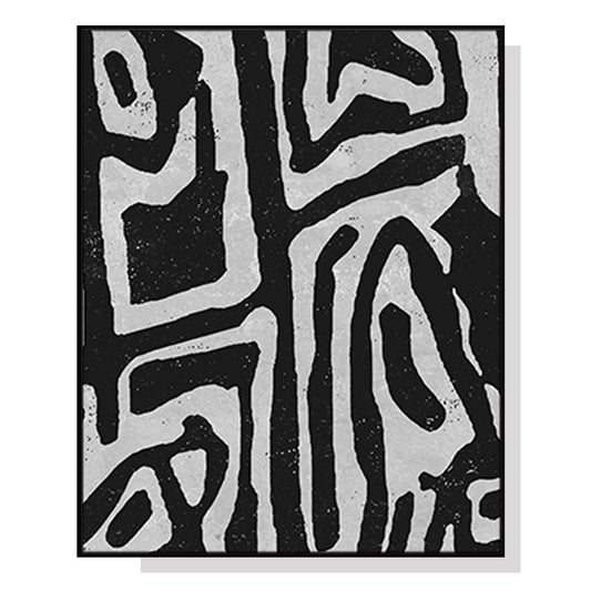 Image of wall art 60cmx90cm abstract black artwork black frame canvas  ideal for luxury casual home interiors