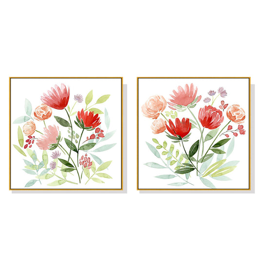 Image of wall art 70cmx70cmflorals 2 sets gold frame canvas  ideal for luxury casual home interiors