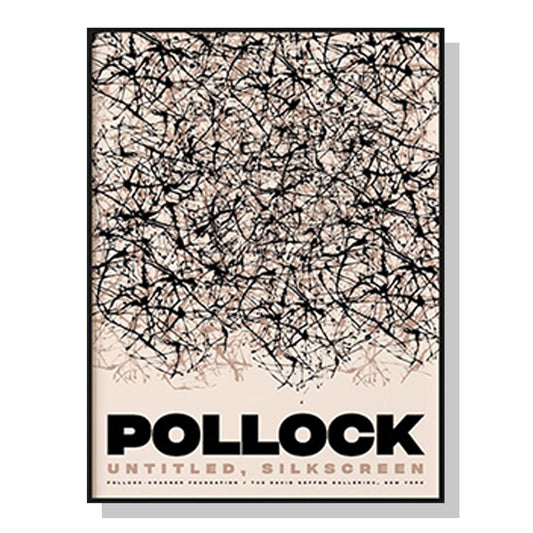 Image of wall art 40cmx60cm jackson pollock exhibition ii black frame canvas  ideal for luxury casual home interiors