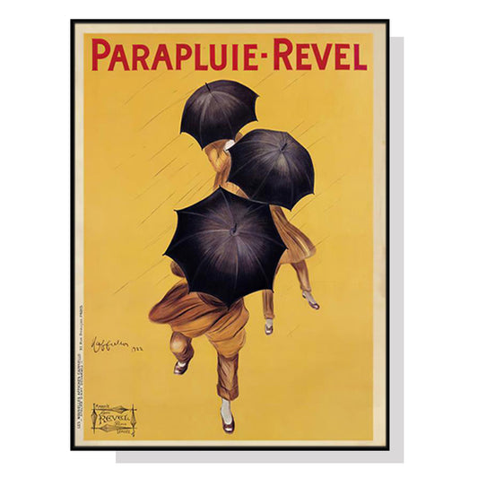 Image of wall art 100cmx150cm parapluie revel black frame canvas  ideal for luxury casual home interiors