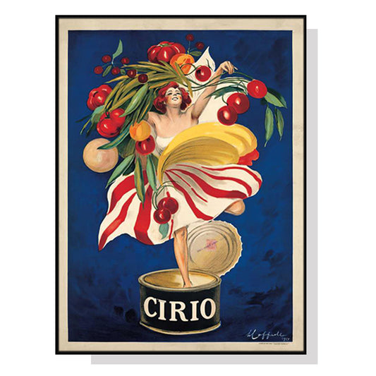 Image of wall art 90cmx135cm cirio by leonetto cappiello black frame canvas  ideal for luxury casual home interiors