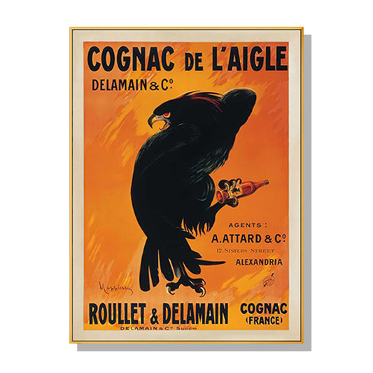 Image of wall art 100cmx150cm cognac de lTMaigle gold frame canvas  ideal for luxury casual home interiors