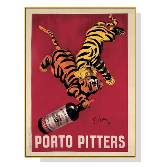 Image of wall art 90cmx135cm porto pitters vintage gold frame canvas  ideal for luxury casual home interiors