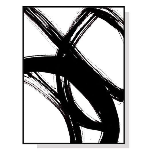Image of wall art 90cmx135cm  minimalist black artwork black frame canvas  ideal for luxury casual home interiors