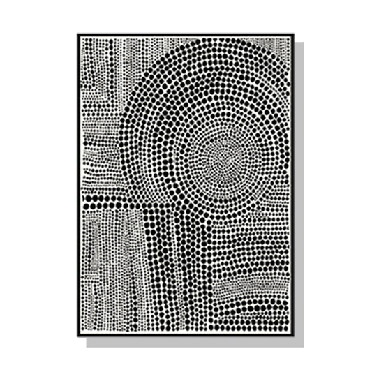 Image of wall art 90cmx135cm clustered dots b black frame canvas  ideal for luxury casual home interiors