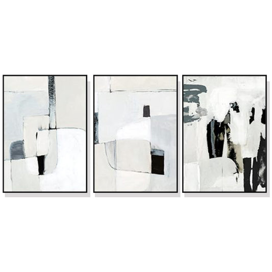 Image of wall art 80cmx120cm soft spoken 3 sets black frame canvas  ideal for luxury casual home interiors