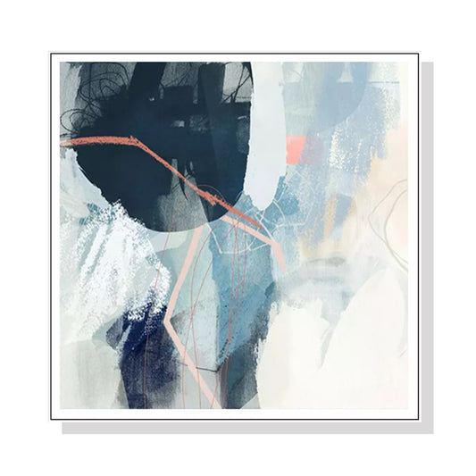 Image of wall art 80cmx80cm luz ii white frame canvas  ideal for luxury casual home interiors