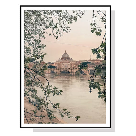 Image of wall art 40cmx60cm rome city black frame canvas  ideal for luxury casual home interiors