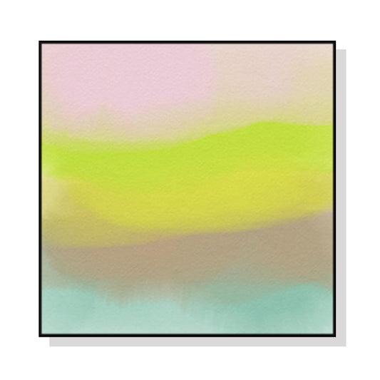Image of wall art 40cmx40cm colorful watercolor black frame canvas  ideal for luxury casual home interiors