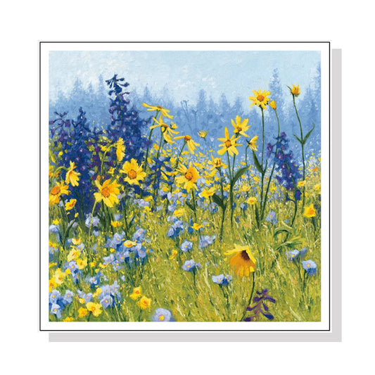Image of wall art 40cmx40cm joyful in july white frame canvas  ideal for luxury casual home interiors