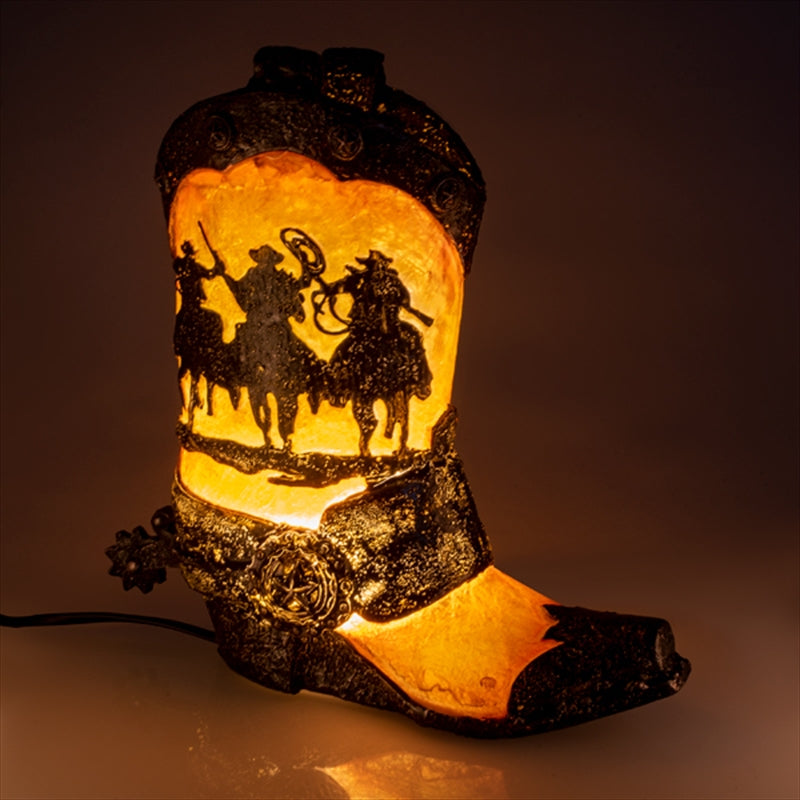 Image of cowboy boot table lamp  ideal for luxury casual home interiors
