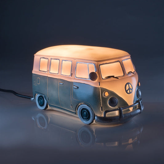 Image of blue metal look combi table lamp  available at The Epic Shop