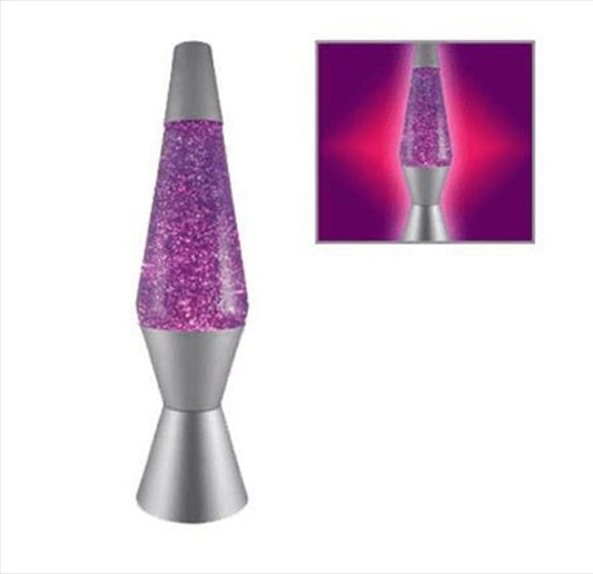 Image of silver/purple diamond glitter lamp  available at The Epic Shop