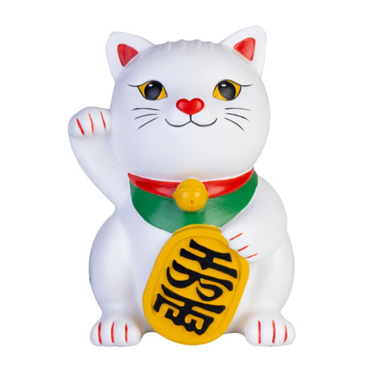 Image of white lucky cat table lamp  available at The Epic Shop