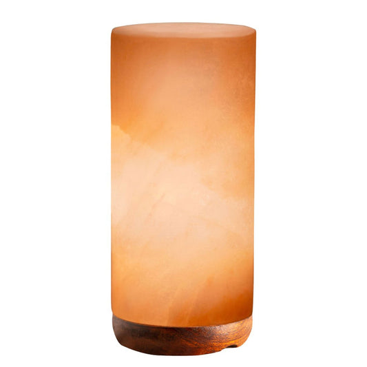 Image of 12v 12w cylinder himalayan pink salt lamp carved rock crystal light bulb on/off  versatile for both home and professional use