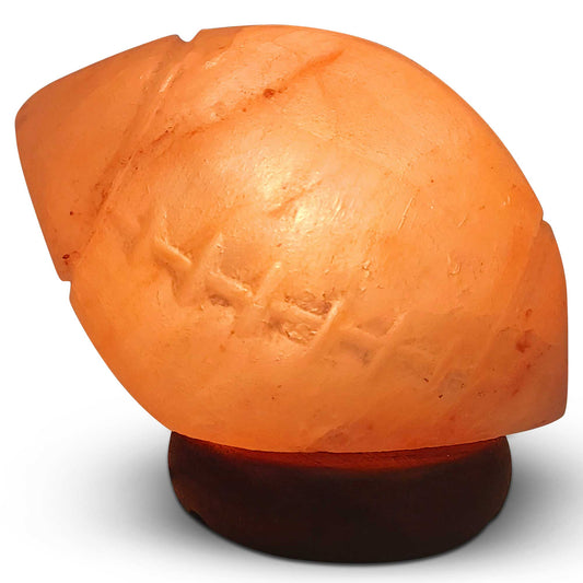 Image of 12v 12w rugby himalayan pink salt lamp carved footy rock crystal light bulb on/off  versatile for both home and professional use