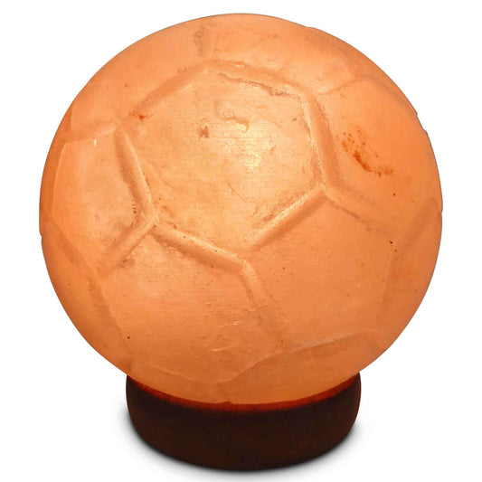 Image of 12v 12w soccer himalayan pink salt lamp carved ball rock crystal light bulb on/off  versatile for both home and professional use